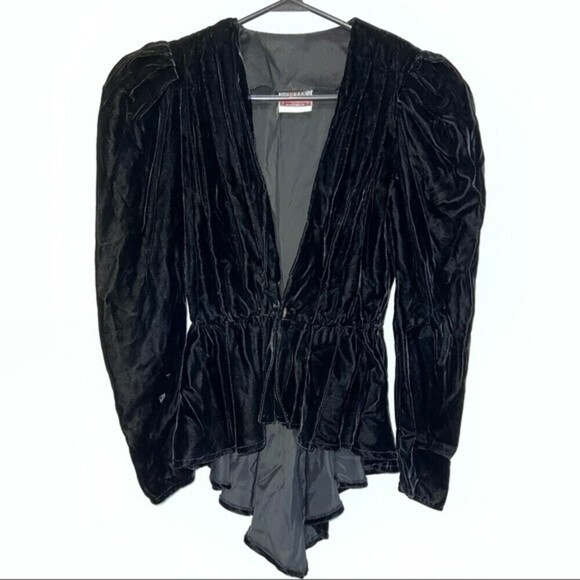Climax by David Howard Jackets & Blazers - Vintage Climax Velvet fox tail blazer jacket size 5/6 black